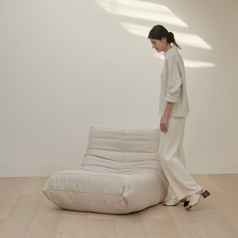 Ensemble canapé - chaise Caterpillar blanc