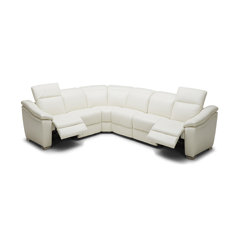 White Leather Electric Recliner Sofa