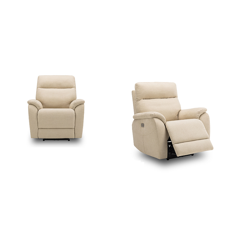 Beige Single Electric Recliner Sofa