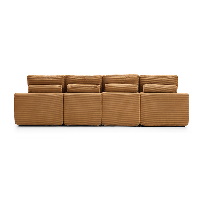 4 Seater Camel Fabric Sofa