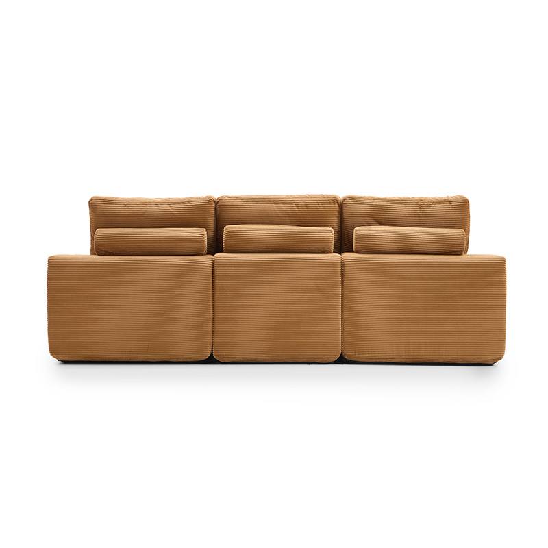 3 Seater Brown Corduroy Sofa