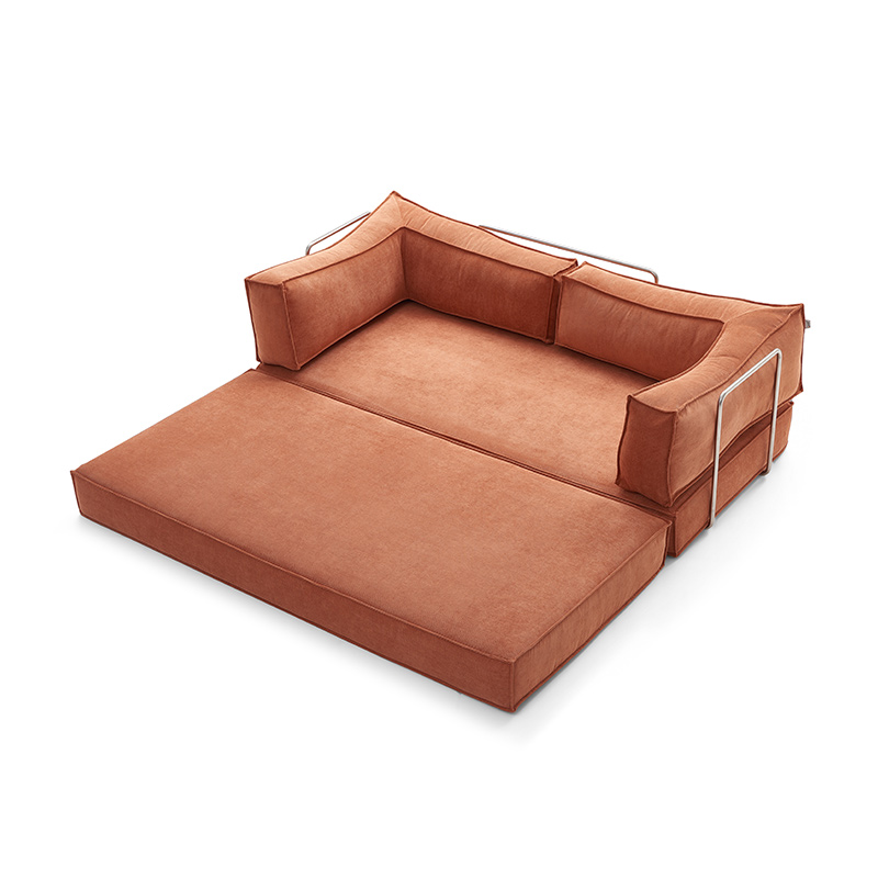 Brown Corduroy Compression Sofa Bed