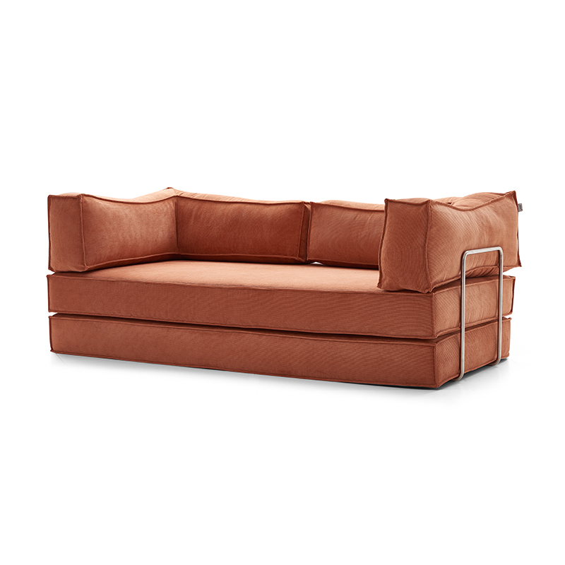 Brown Corduroy Compression Sofa Bed