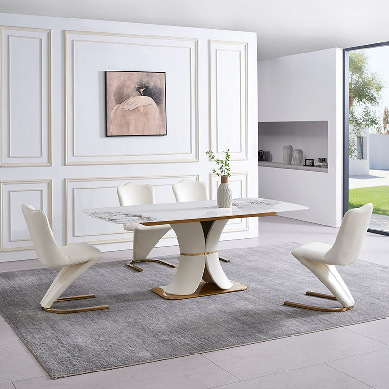 4 Chair Marble Dining Table