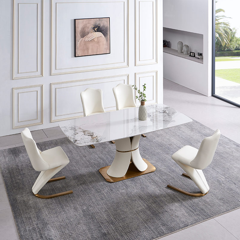 4 Chair Marble Dining Table