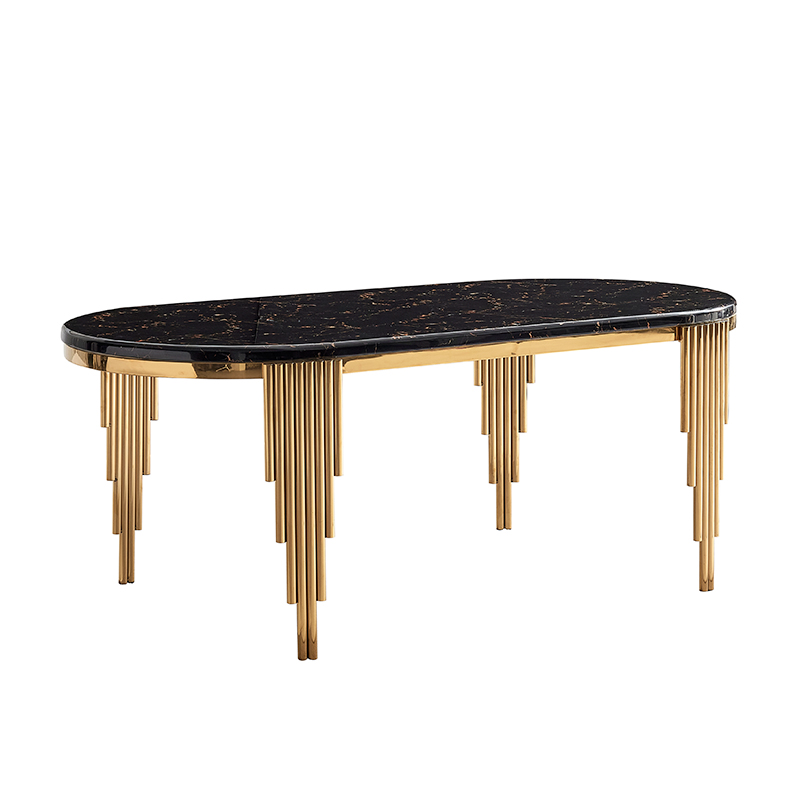 Black Marble Dining Table Set