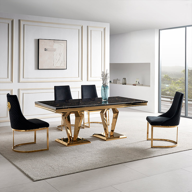 Modern Black Dining Table Set