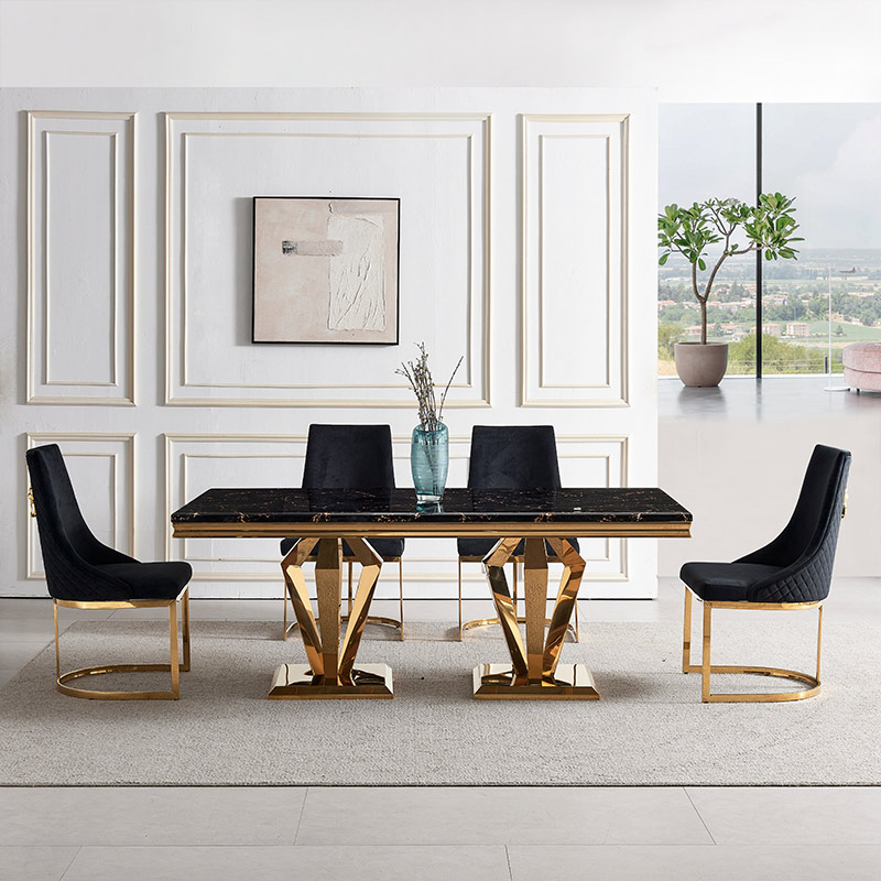 Modern Black Dining Table Set