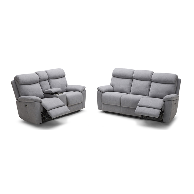 Grey 3 Seater Recliner Sofa