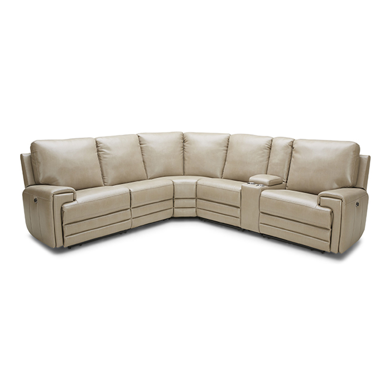 6 Seater Leather Corner Recliner Sofa