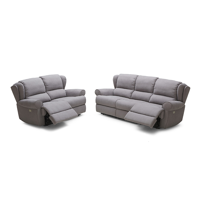 5 Seater Grey Recliner Sofa Set