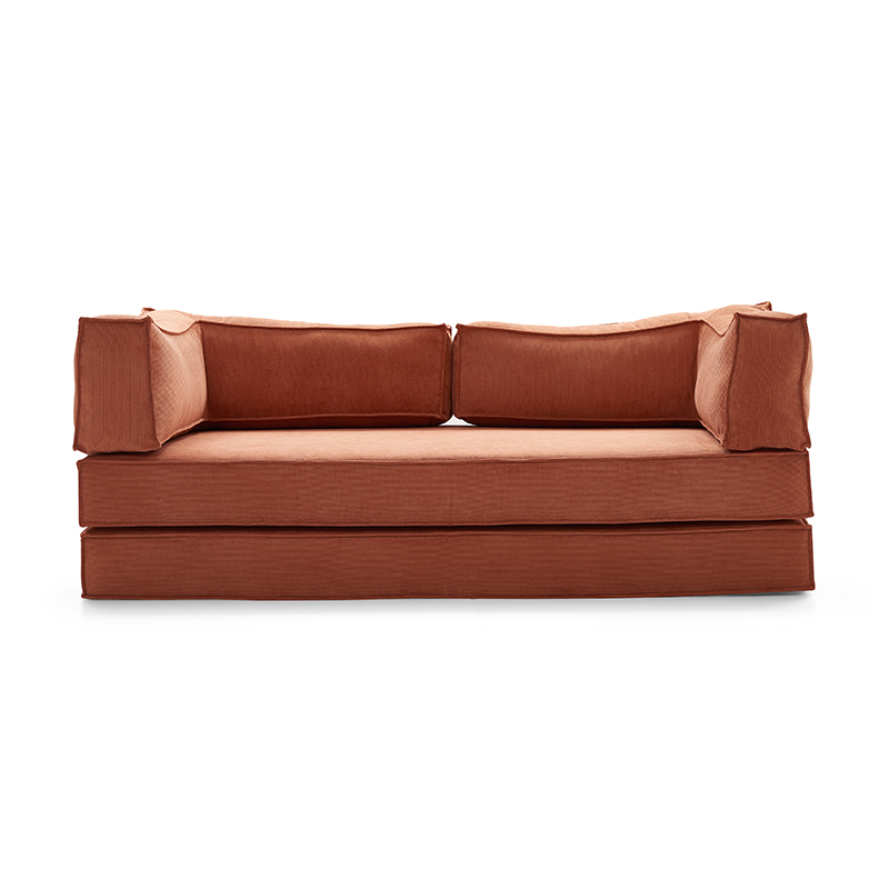 Brown Corduroy Compression Sofa Bed