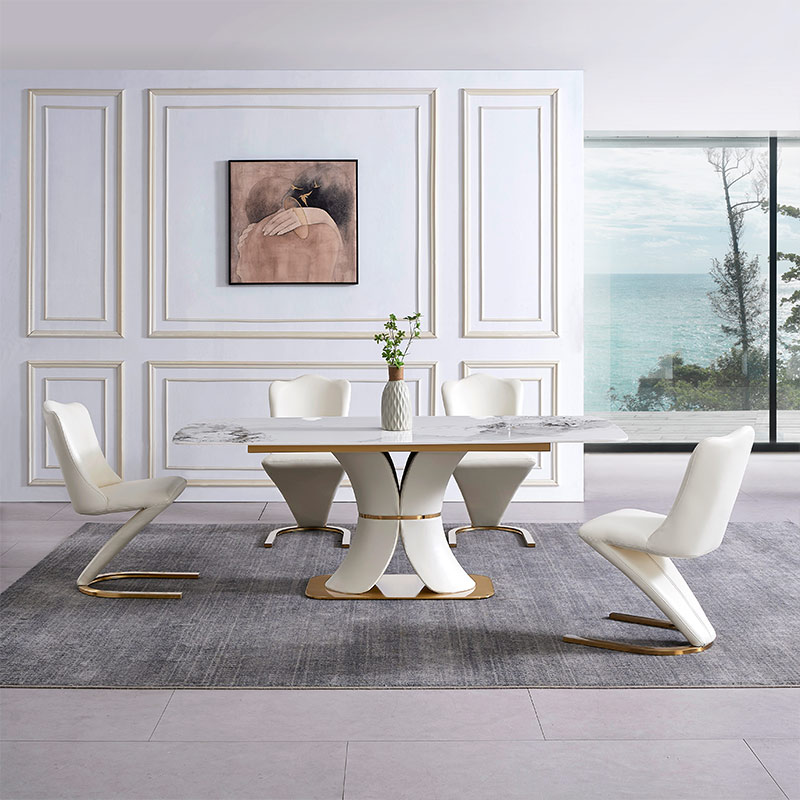 4 Chair Marble Dining Table